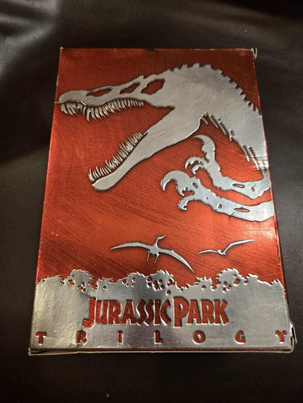 Jurassic Park Trilogy Steelbook - Red & Silver Dinosaur Cover